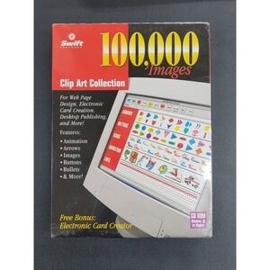 New Sealed Swift 100,000 Images Clip Art Collection CD ROM w/ Bonus Card Creator
